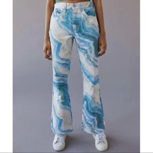 BDG 90’s midrise bootcut marbilized print jeans